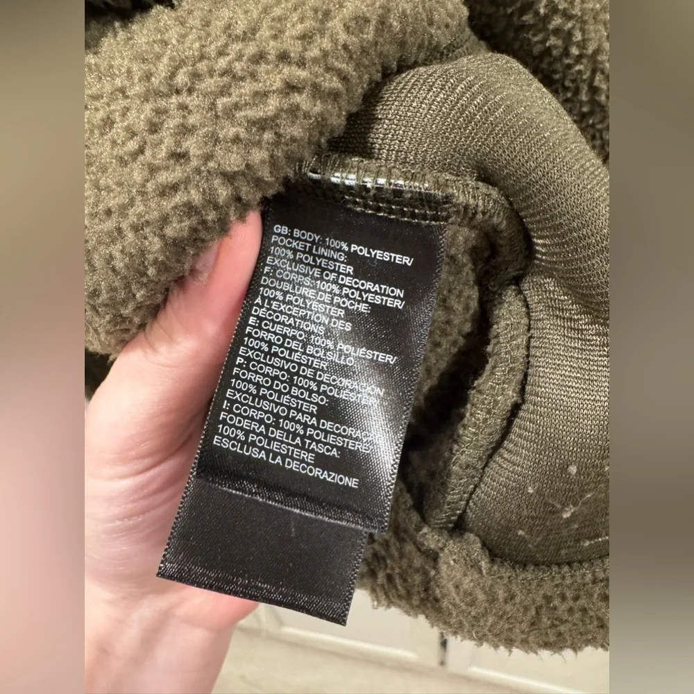 The North Face Gemma FLeece Hooded Jacket Women Small Olive Green Black - Picture 6 of 6